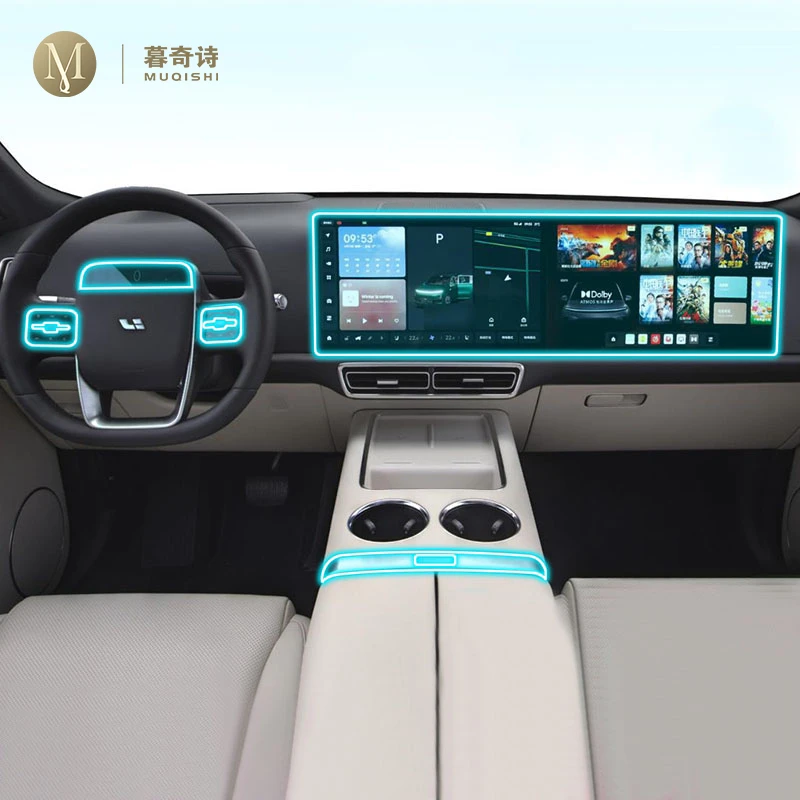 

For LEADING IDEAL L7 L8 L9 2021-2023 Car Interior Film Dashboard piano board Shift center console Anti-scratch transparent TPU