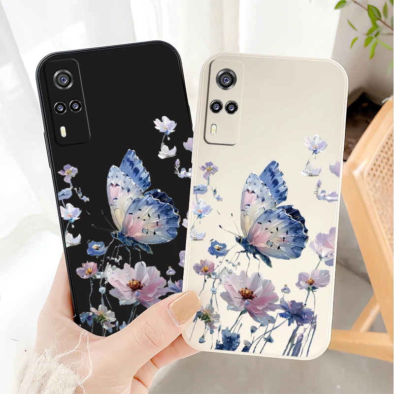 Милый чехол-бабочка для Vivo Y53S Y52 Y51 Y51A Y50 Y36 Y35 Y33T Y33S Y33 Y31 Y30G Y30I Y30 противоударный