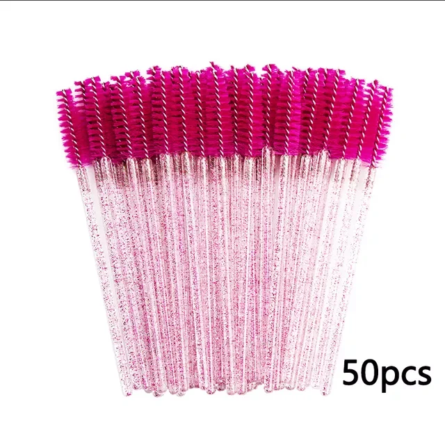 

2023 Crystal Eyelashes Brush Comb 25/50Pcs Eye Lashes Extension Mascara Wands Makeup Professional Makeup Beauty Tool