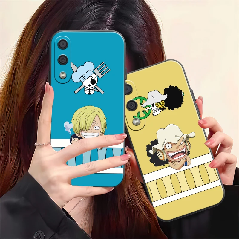 

One Piece Anime Phone Case For Samsung Galaxy A01 A02 A10 A10S A20 A22 4G 4G 5G A31 Liquid Silicon Coque Black Funda Carcasa