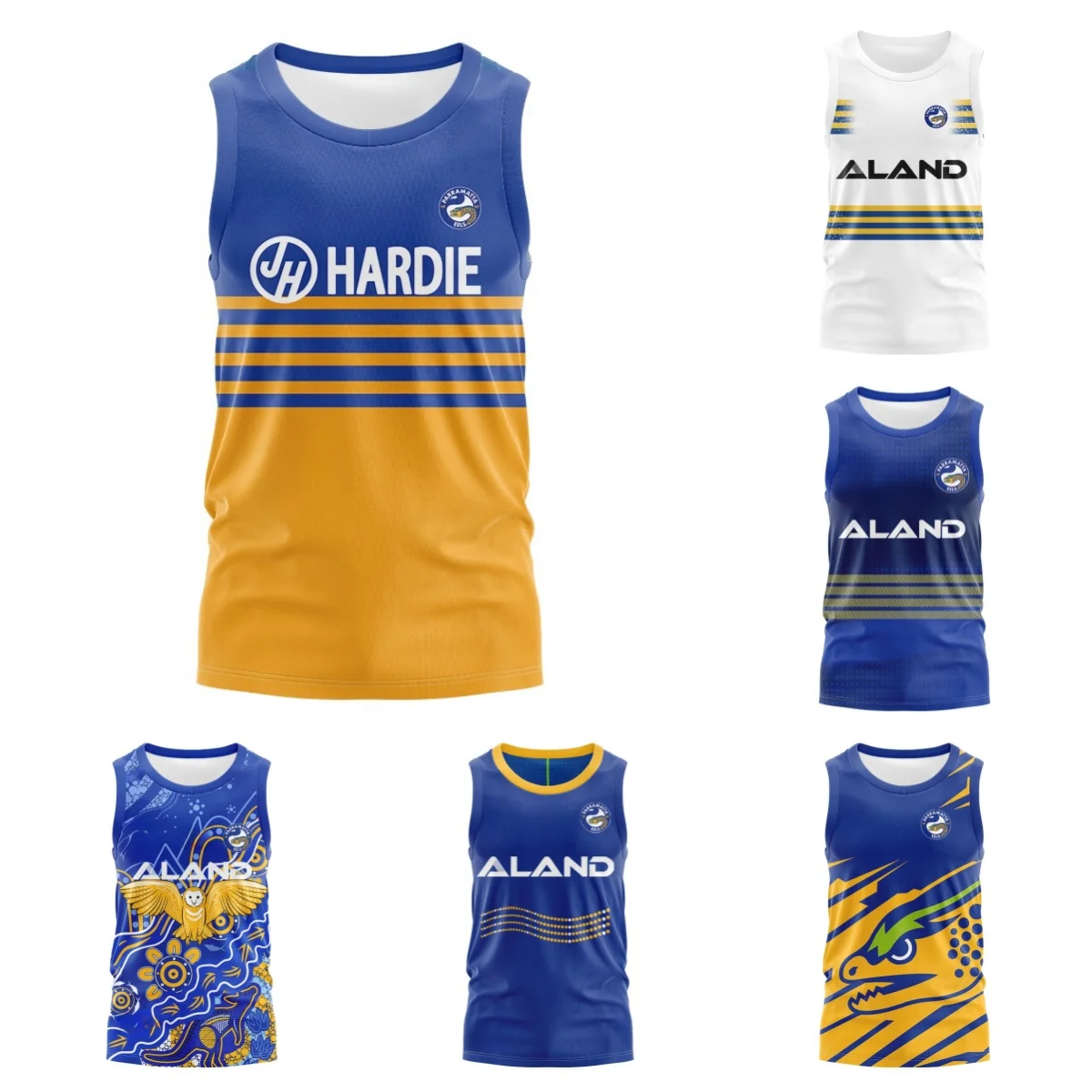 VEST Parramatta EELS NRL team 1986 retro traditional replica men's jersey