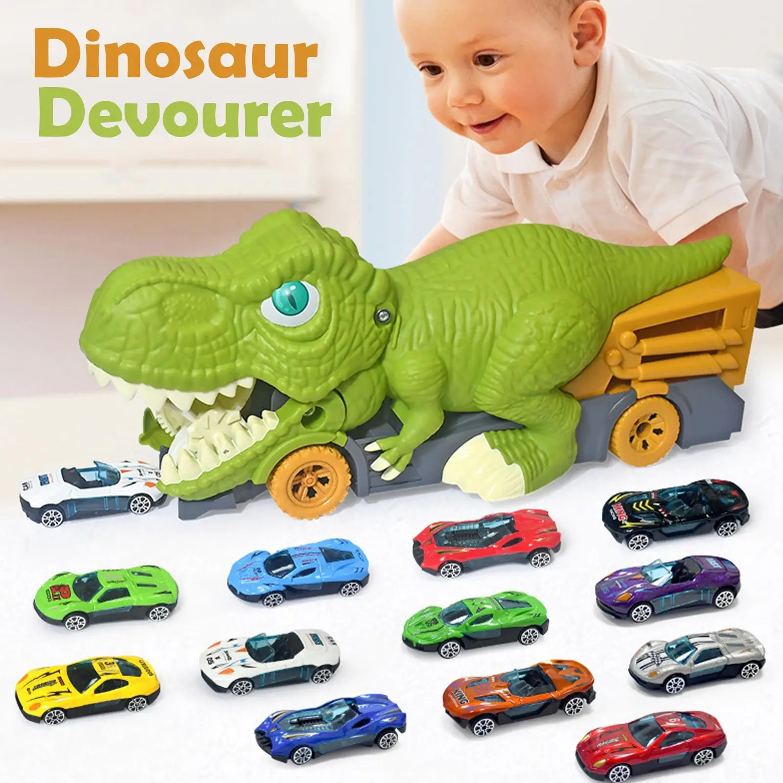 

Dinosaur Devouring Play Vehicle Toys Kid Racing Track with Cars Toys For Children Toys