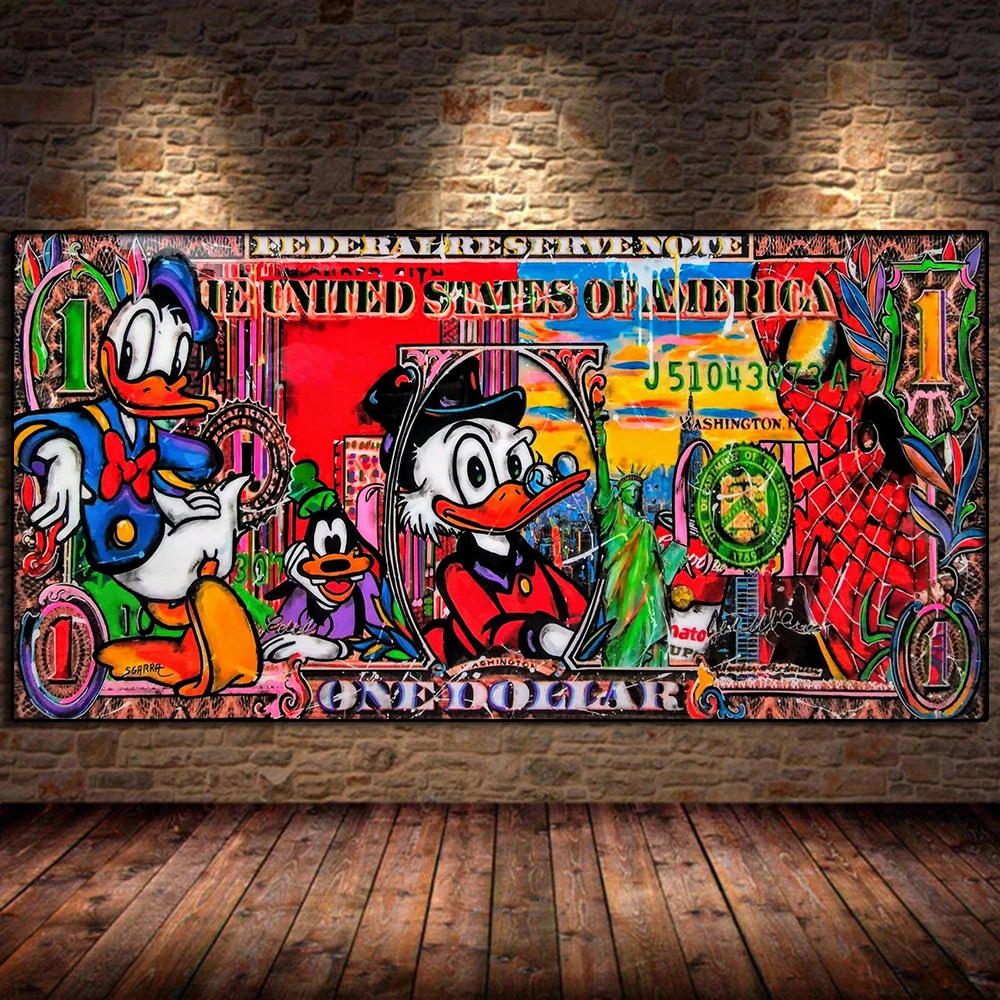 Дональд Дак деньги книги по искусству плакаты и принты Бэнкси граффити