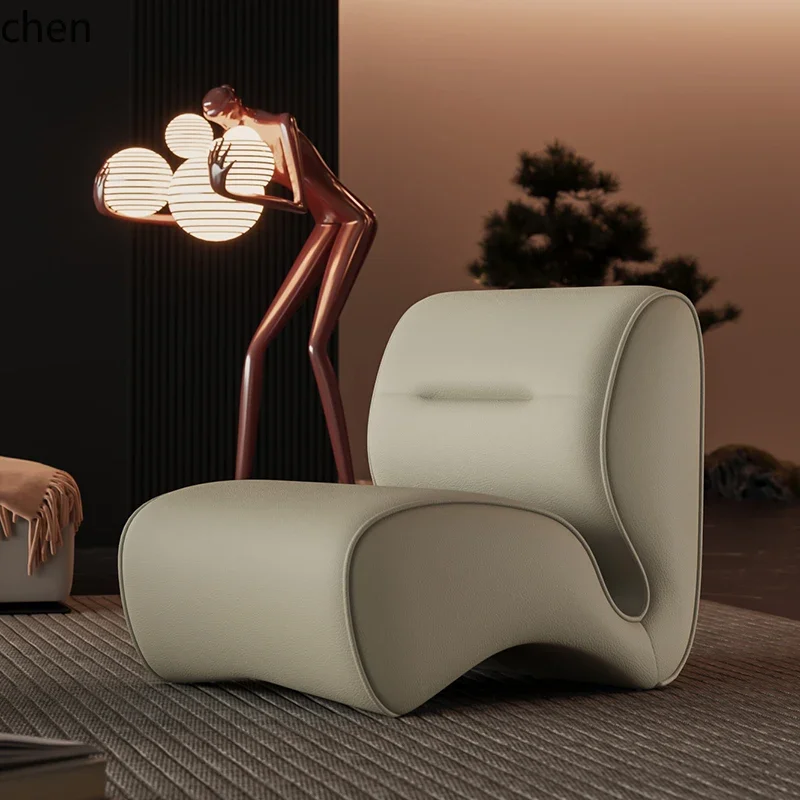 HSN Одиночный диван-кресло Кожаный художественный изогнутый дизайнерский