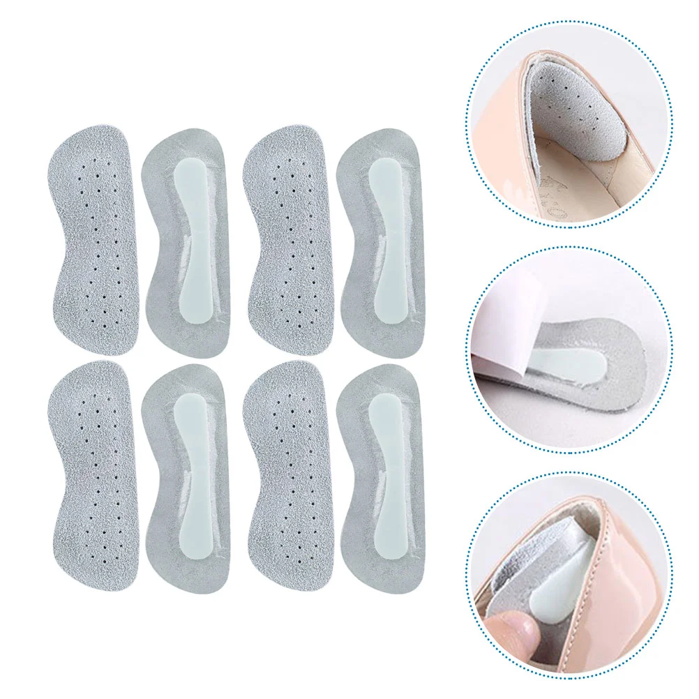 

4 Pairs Practical Cow Leather Heel Pads Anti-wear Foot Half-code Pads Abrasion-proof Heel Pads for Shoes