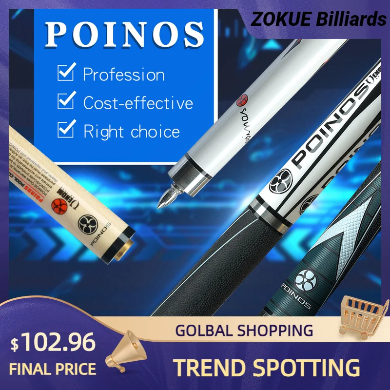 

PREOAIDR Poinos AOLONG Pool Cue 10/11.5/12.5mm Tip Maple Shaft XTC Ferrule Bullet Joint 147cm Pool Cue Stick Play Billiards Kit