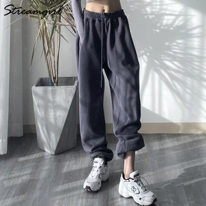 Gray Sweatpants Women Summer 2022 Spring Streetwear Women Pants High Waist Women's Joggers Loose Wom in India