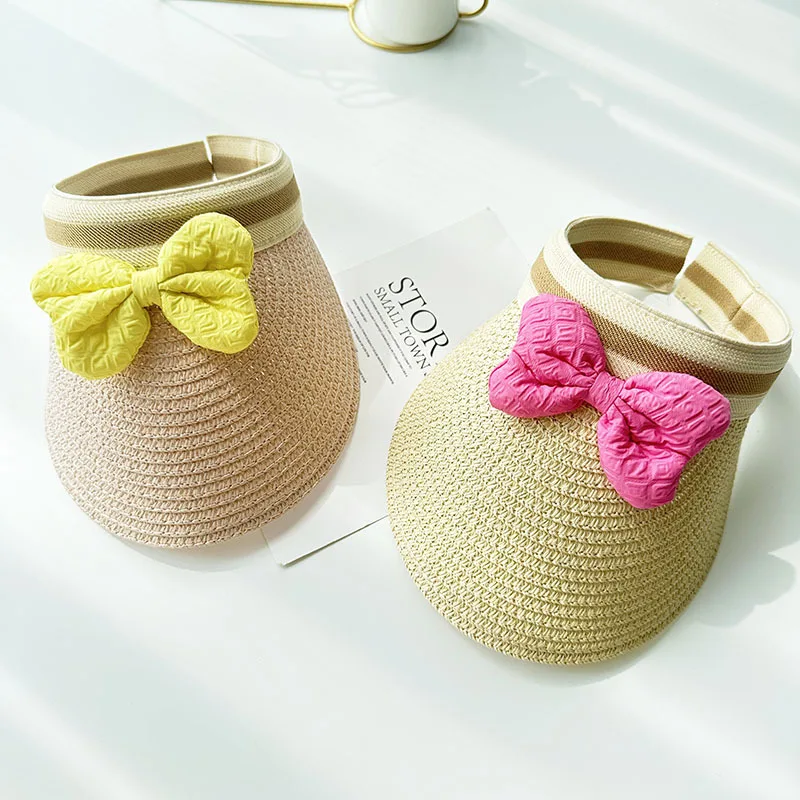 

Baby Hat Summer Straw Baby Girl Cap Fashion Lace Bow Beach Children Panama Hat Princess Baby Hats and Caps Kids Hats