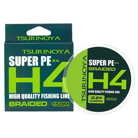 Tsurinoya 4 brins Lignes de pêche tressées 4lb 6lb 8lb jeu léger jeu Trout Game H4 150m Multifilament PE Line Ajing Long Casting