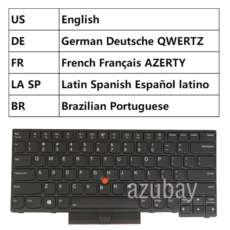 Клавиатура для Lenovo L480 (20LS 20LT) T490 R480 R490 E480 тип (20KN 20KQ) E485 (тип 20KU) US GR QWERTZ FR AZERTY LA