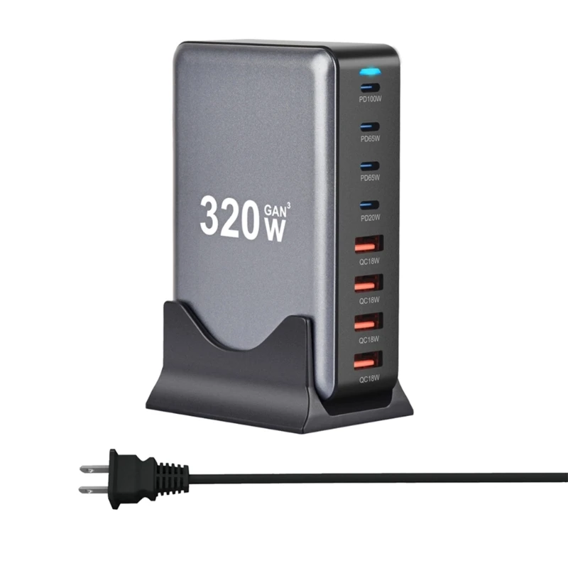 SZYA 320 Вт USB C и 8-портовое настенное зарядное устройство станция быстрой зарядки из
