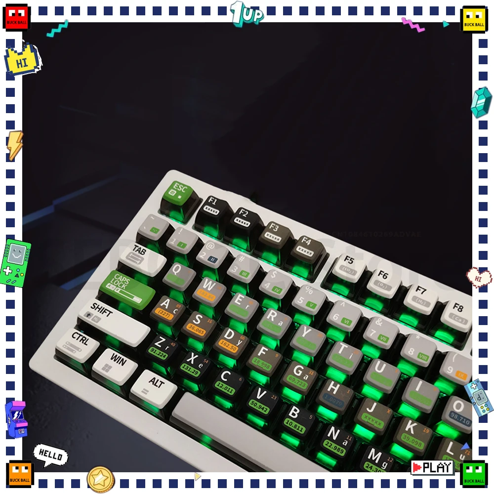 Набор колпачков для клавиш с химическим элементом термосублимация механическая