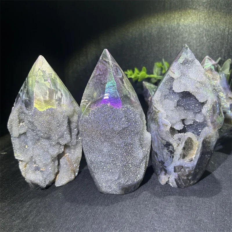 Фото #   Горячие продажи, оптовая продажа, натуральный цвет с кристаллами ауры, друзы, сфелитовый орнамент для украшения №2