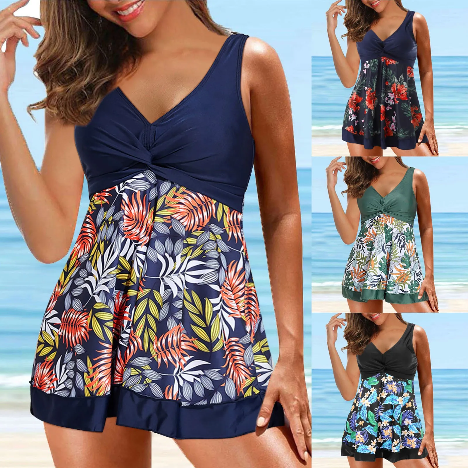 

Bikini Swimsuit for Teens Girls under 20 Two Piece Tankini Swimsuits For Women With Shorts Bathing Period Swimming Suit Bottoms