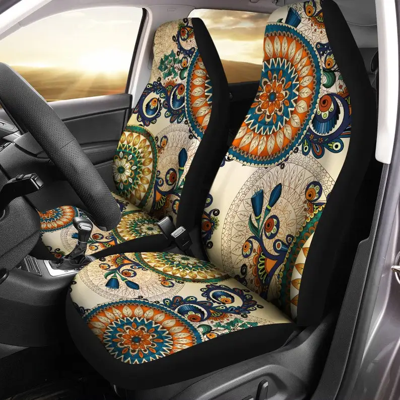

Ethnic Boho Style Car Seat Covers (1 pair), Boho Seat Cover, universal seat covers, car seat upholstery, Front and back seat cov