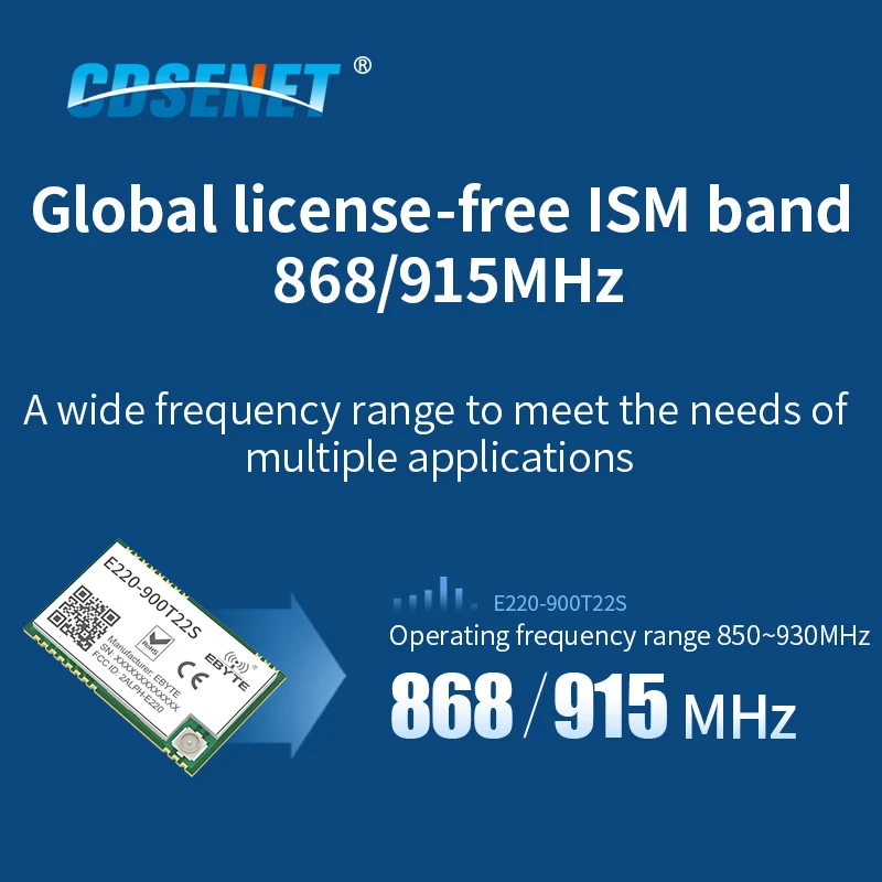 10pcs/lot LLCC68 LoRa 868MHz Module 915MHz 22dBm Long Range IPEX/Stamp Hole UART Wireless Transmitter Receiver E220-900T22S