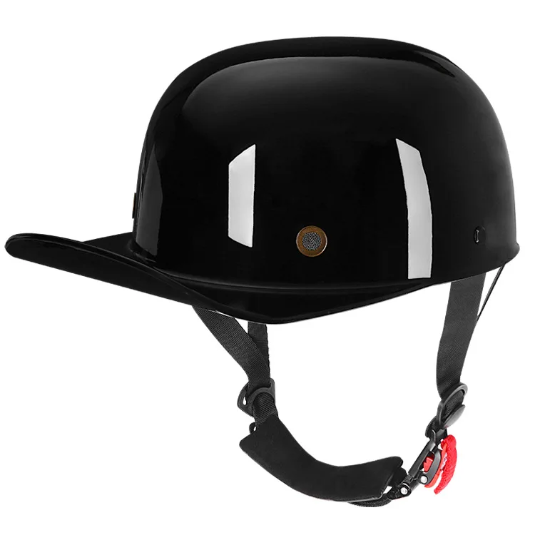 

Simple Glossy Black Summer Half Motorcycle Helmet Baseball Cap Retro Helmets Helmet Scooter Motocross Casual Accessories