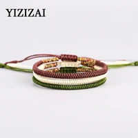 yizizai bohemia lucky bracelet for men women handmade braided cotton thread bangles adjustable summer beach surfing jewelry gift