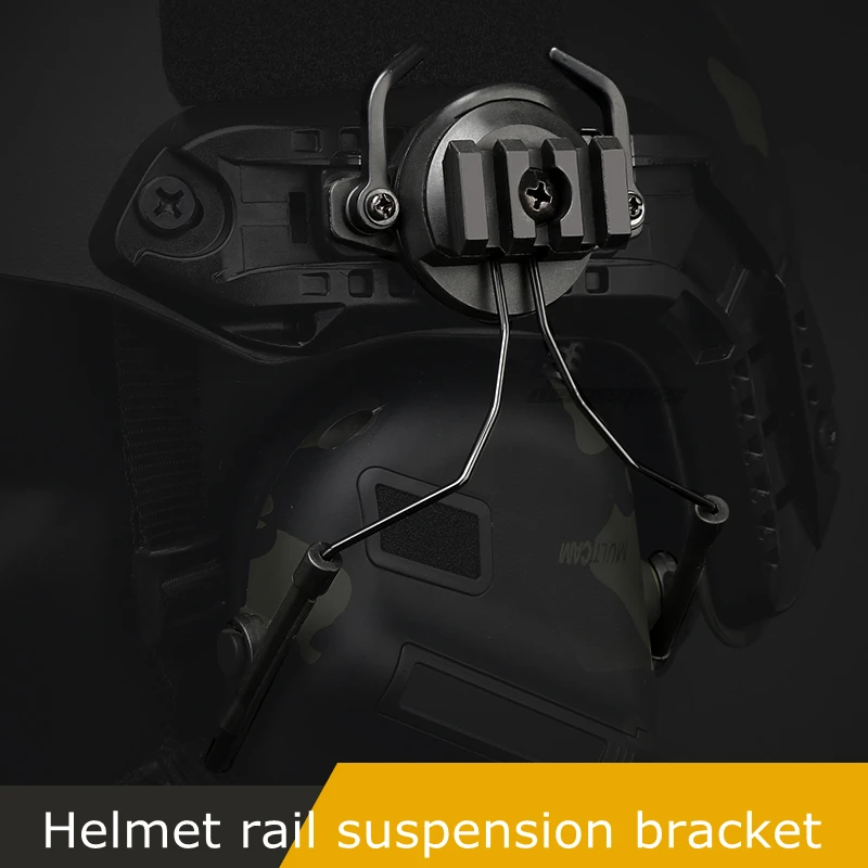 Tactical Fast Rail Mounts Headset Rail Adapter Headset Holder Set Shooting Helmet 360 Rotation Helmet Rail Suspension Bracket