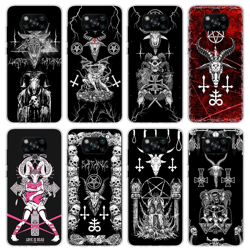 Чехол для телефона Pentagram 666 Demonic Satanic Xiaomi Poco X6 X5 X4 X3 Nfc F6 F5 Pro F4 Gt F3 F2 F1 M5S M4 M3 5G с мягким