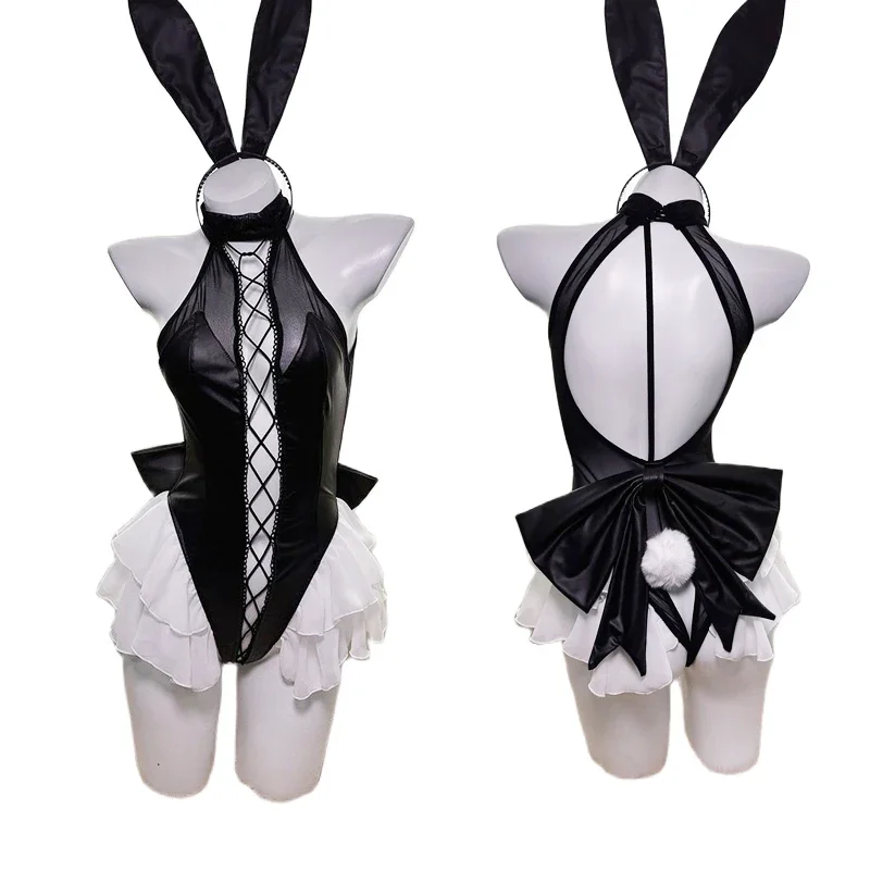 Сексуальный женский Готический комбинезон из лакированной кожи в стиле аниме