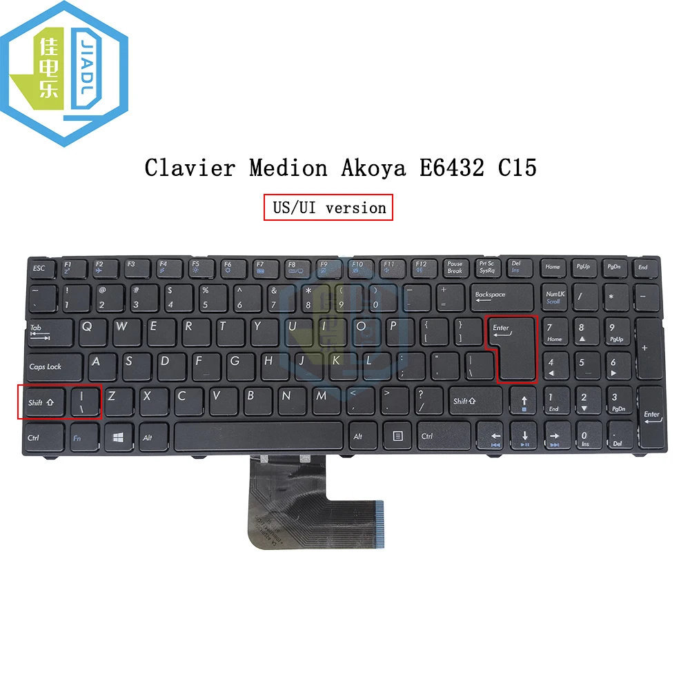 Клавиатура для ноутбука с английской раскладкой клавиатуры Medion Akoya E6432 C15 MD99970 MD60665
