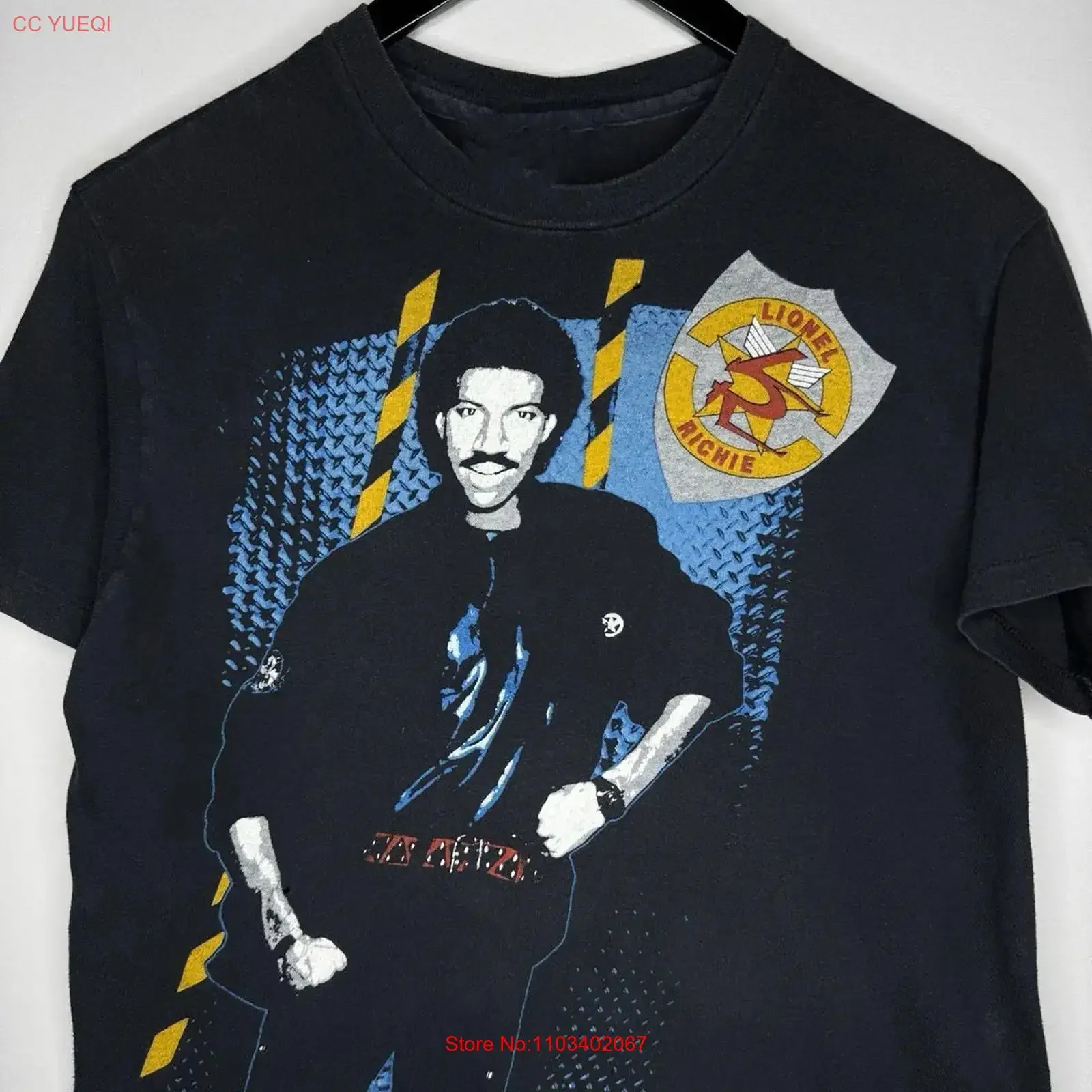 Фото Футболка 1984 Lionel Richie Running with the Night, концертная, размеры S-5XL, SG615, винтажная, с эффектом потертости, удобная, дышащая, с графическим принтом №1
