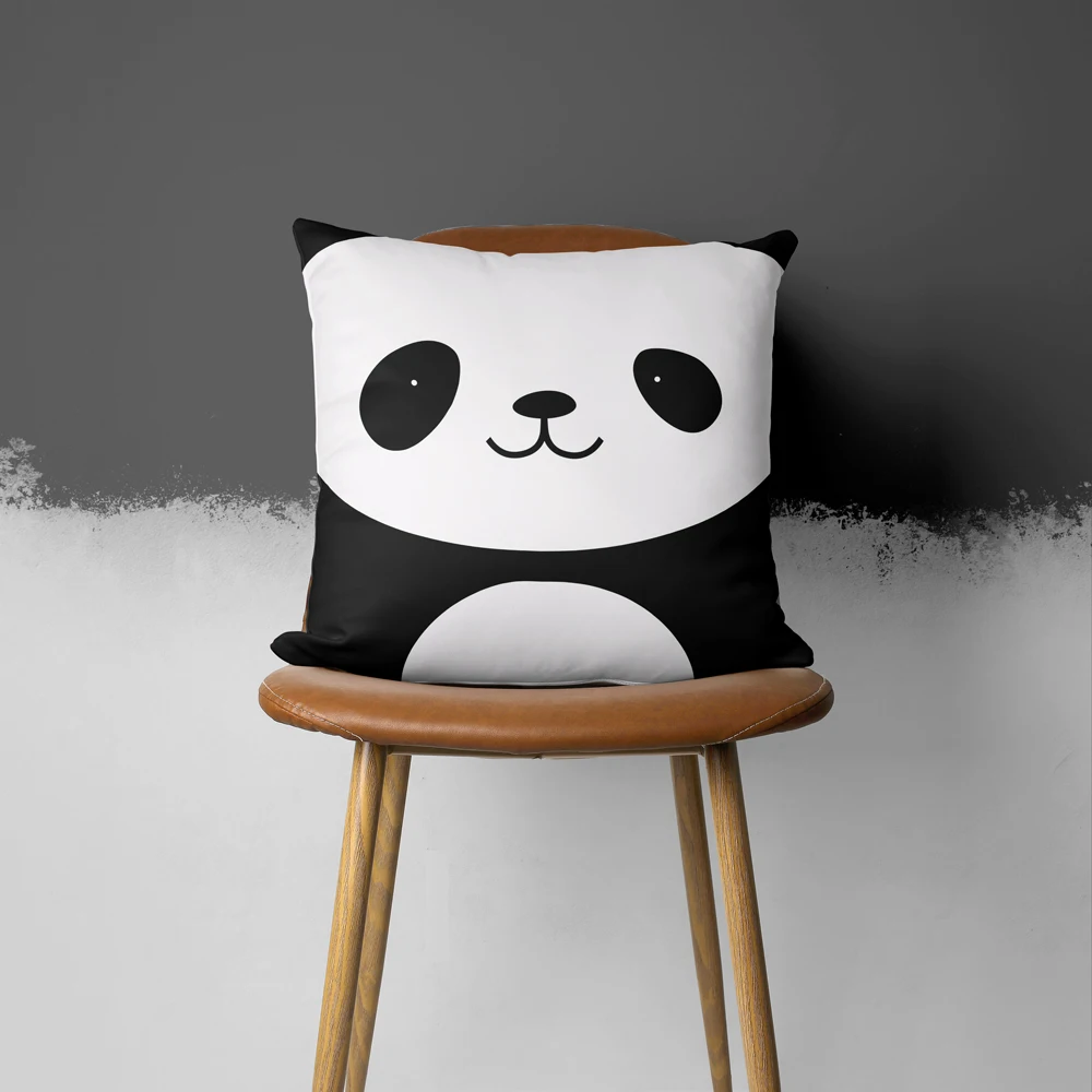 

Cute Panda Cushion Cover cartoon Animal Short velvet Pillowcase For Living Room Car Sofa Chair Decorative Pillow covers 45*45cm