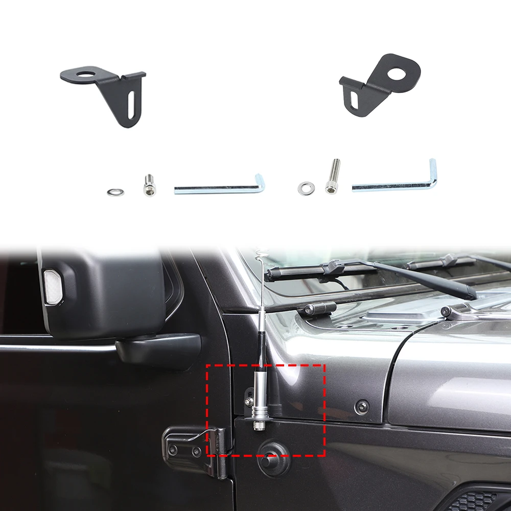 

A-pillar Wrap Angle Corner Antenna Bracket Left Right for Jeep Wrangler JL JK 2007-2023 BJ40 2014-2023 Car Exterior Accessories