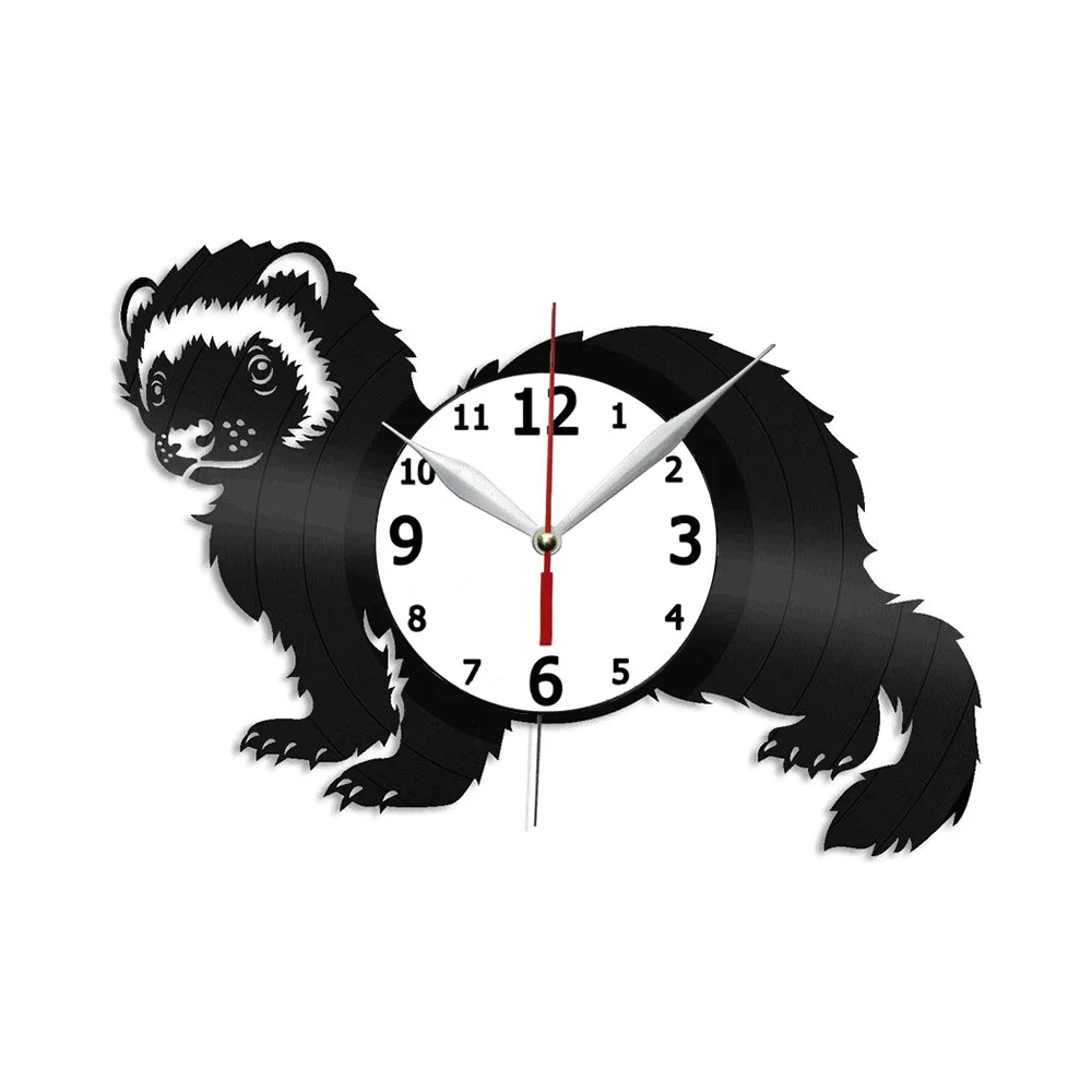 

Виниловые настенные часы «хорька», уникальное винтажное настенное искусство, персонализированное украшение для дома, 12 дюймов