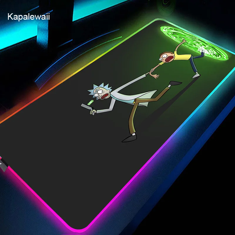 

RGB Mousepad Anime Large Gaming Mouse pad 90x40 Luminous Mause Pad Big LED Mouse Mat Laptop Desk Pads With Backlit Keyboard Mats