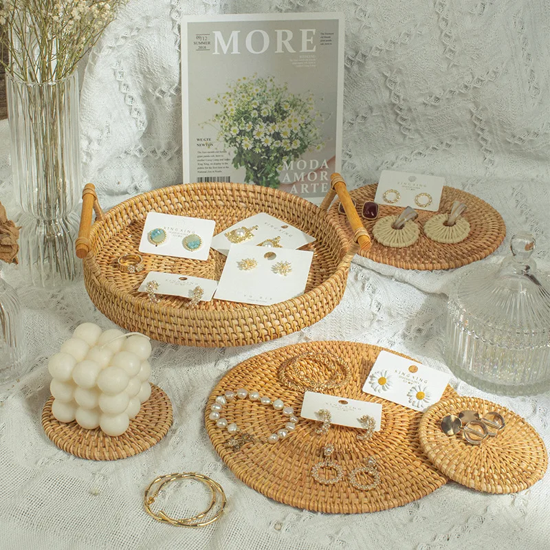 

Show Jewelry Earrings Ring Display Plate Ornaments Creative Shooting Props Tide Simple Stand Trinket Tray Decorative Home