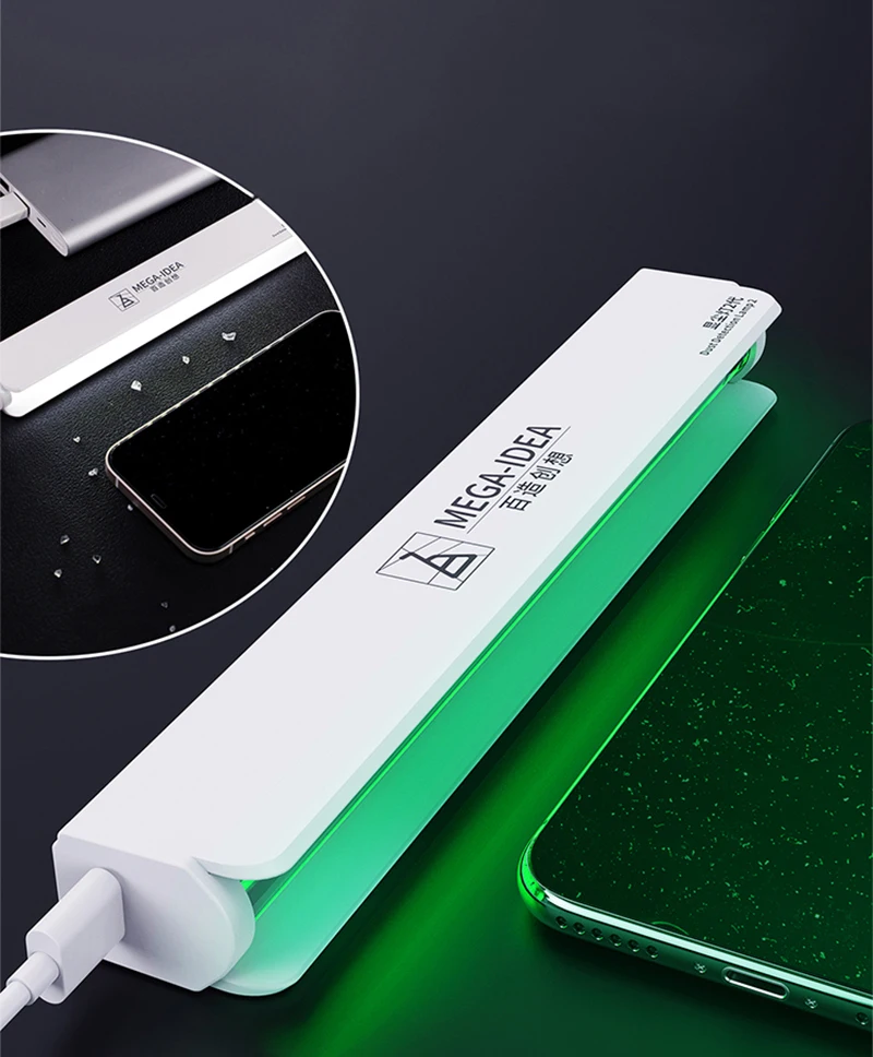

QIANLi MEGA-IDEA LCD Screen Dust Lamp Fingerprint Scratch Detection Scanner Detection Light Mobile Phone Screen Repair Tool