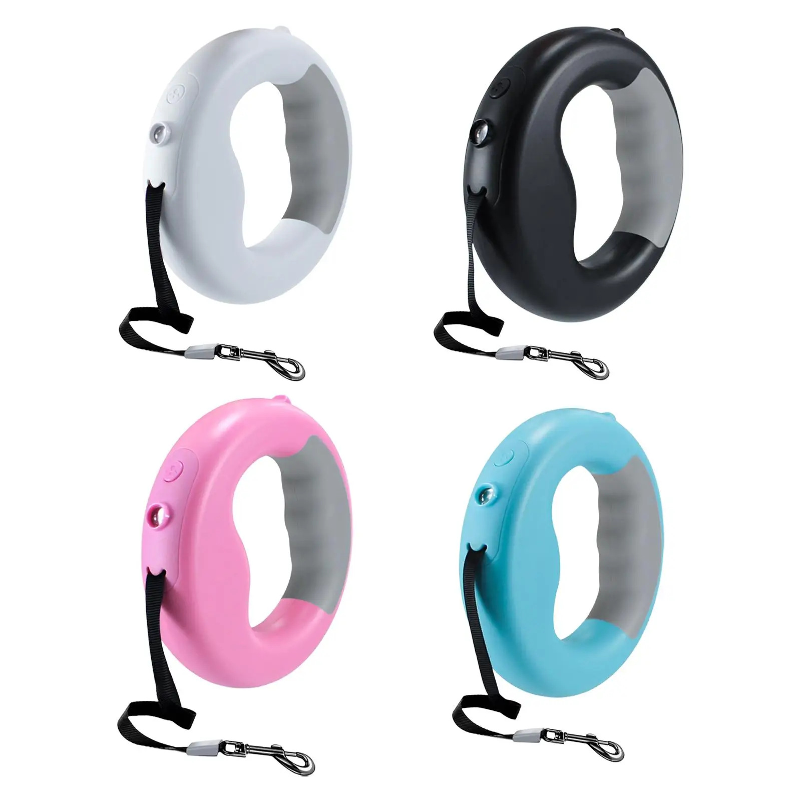 

Retractable Dog Leash with Bright LED Flashlight Nylon Tape Comfort Grip Quick Brake Cord Extendable Leash for Small Pet