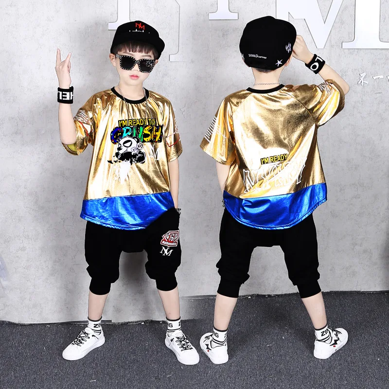 

Костюм джазовый детский золотистый/серебристый с блестками, на возраст 6-14 лет