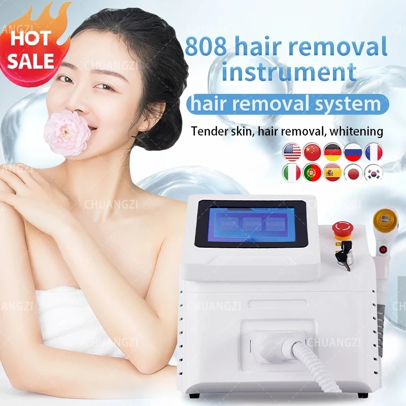 

2000W Best Hair Removal 755nm 808nm 1064nm 3 Wavelength Semiconductor Vertical Painless Diode Laser Hair Removal Machine 2023