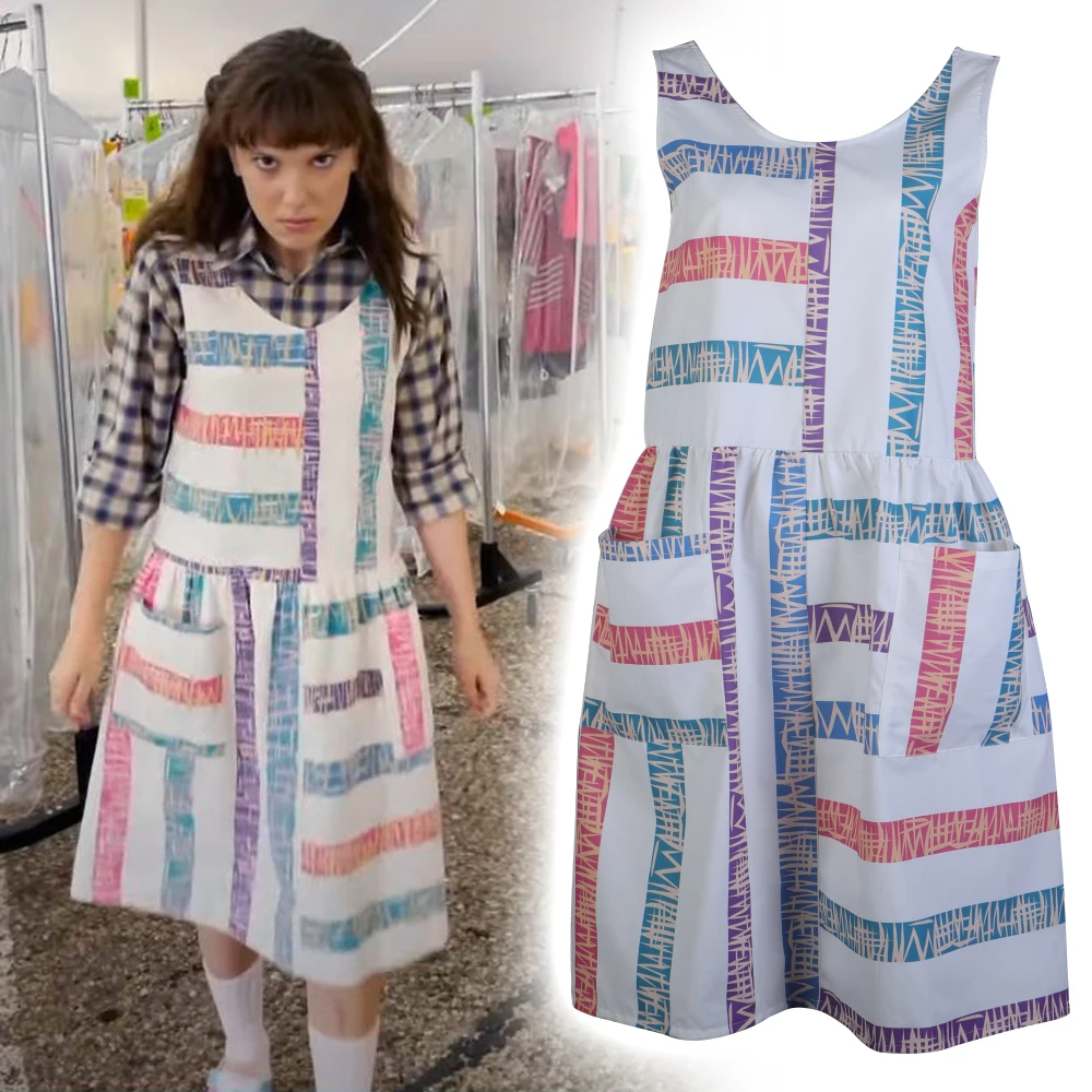

Stranger Things Season 4 Cospaly Eleven Dresses Cotton Women Dress for Adult Halloween Party Prop 2022 New Clothing