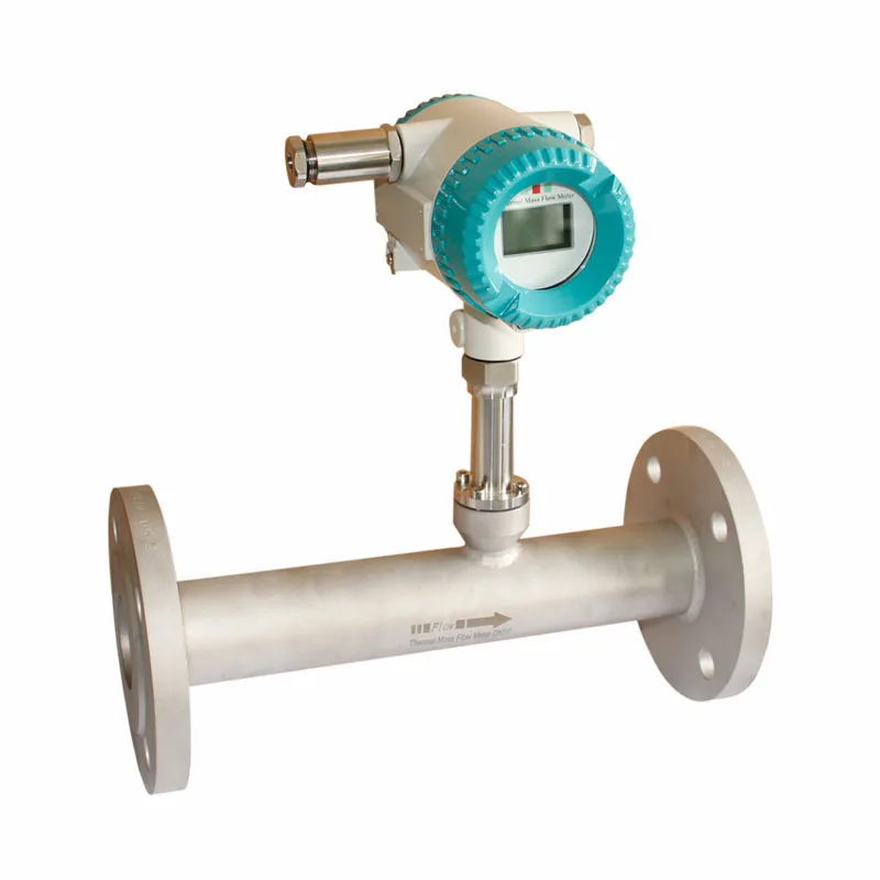 

Widely ratio thermal air mass flow meter with pressure sensor