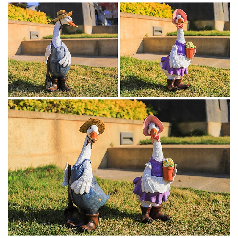 

Resin Duck Figures Garden Decoration Outdoor Fence Decor Cute Resin Ducks Figurine Cute Resin Duck Ornament Figurine Standing