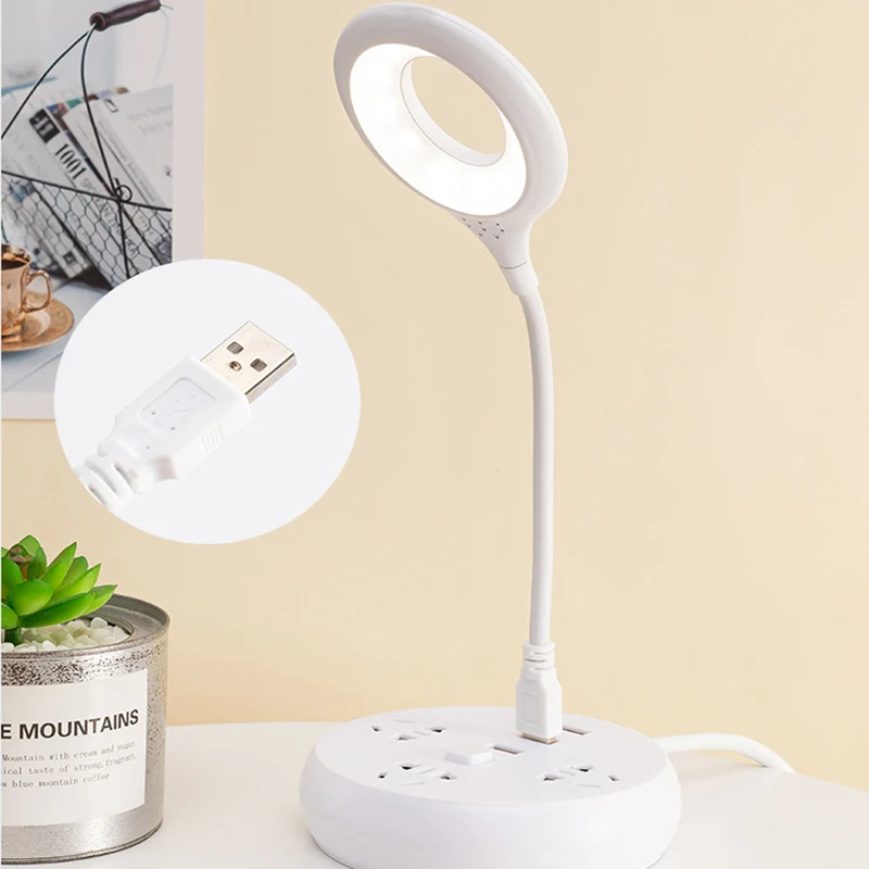 

USB-лампа 5 В, яркое кольцо, светодиодная настольная лампа, портативный ночсветильник, свободная Складная Настольная лампа, лампа с защитой гл...