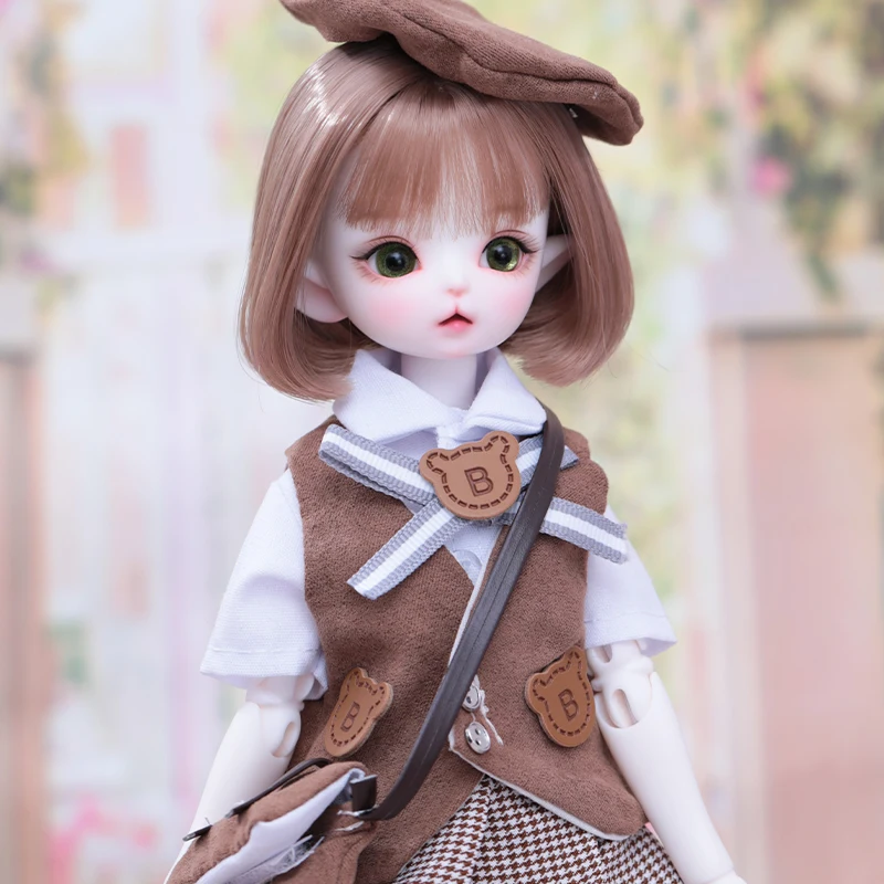 New cat face BJD doll genuine pen pen sd doll 1/6 with clothes college style doll advanced resin spot makeup