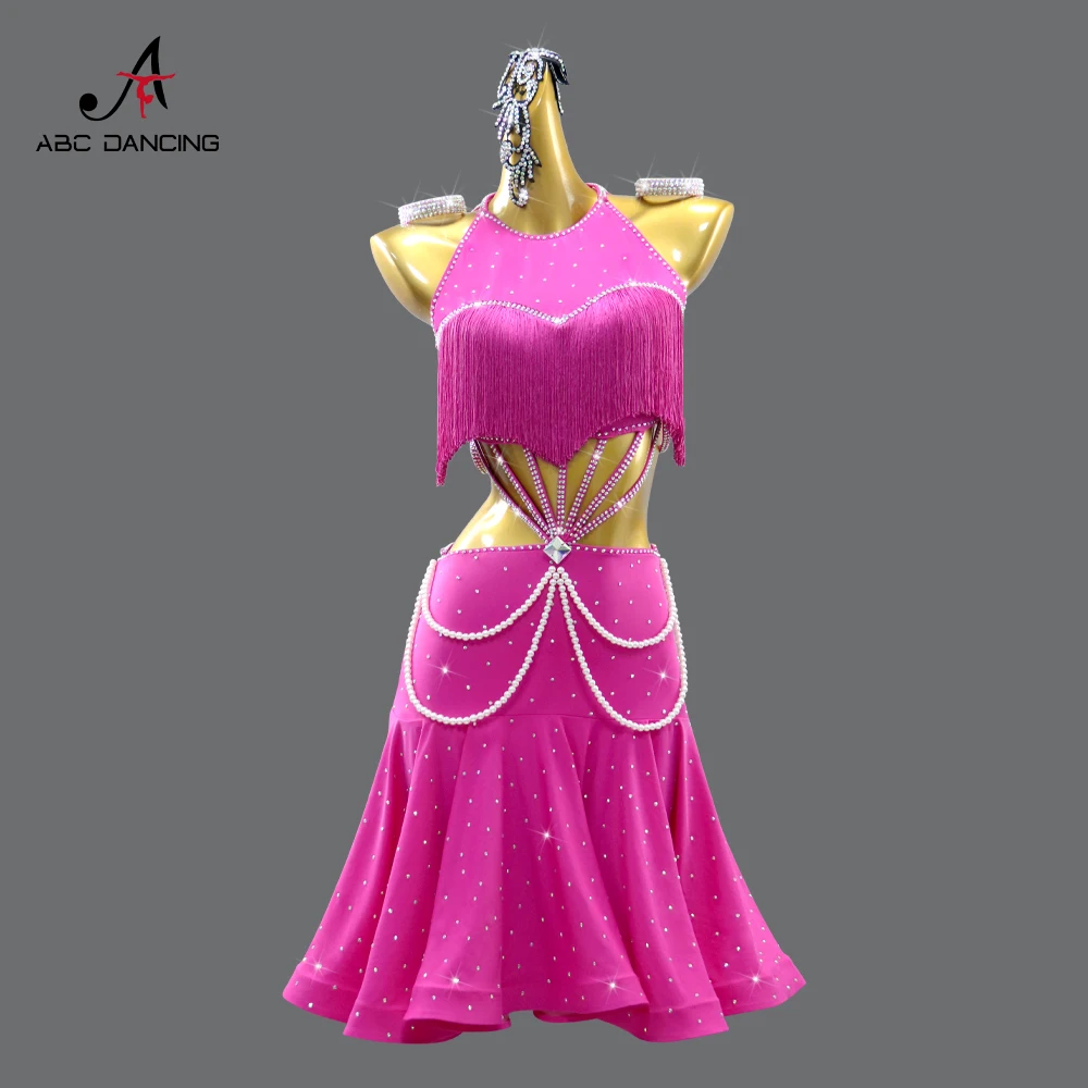Женское платье для латинских танцев танцевальная одежда юбка миди соревнований