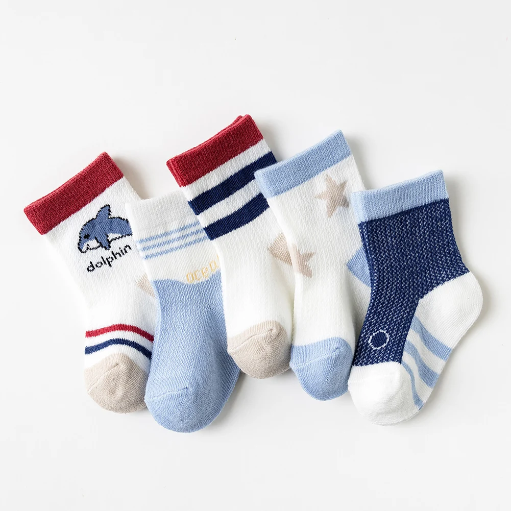 

Bobora 5 Pairs Soft Children's Striped Plaid Socks Baby Boys Girls Cute Cotton Socks Toddlers Kids Cartoon Socks 1-8 Years