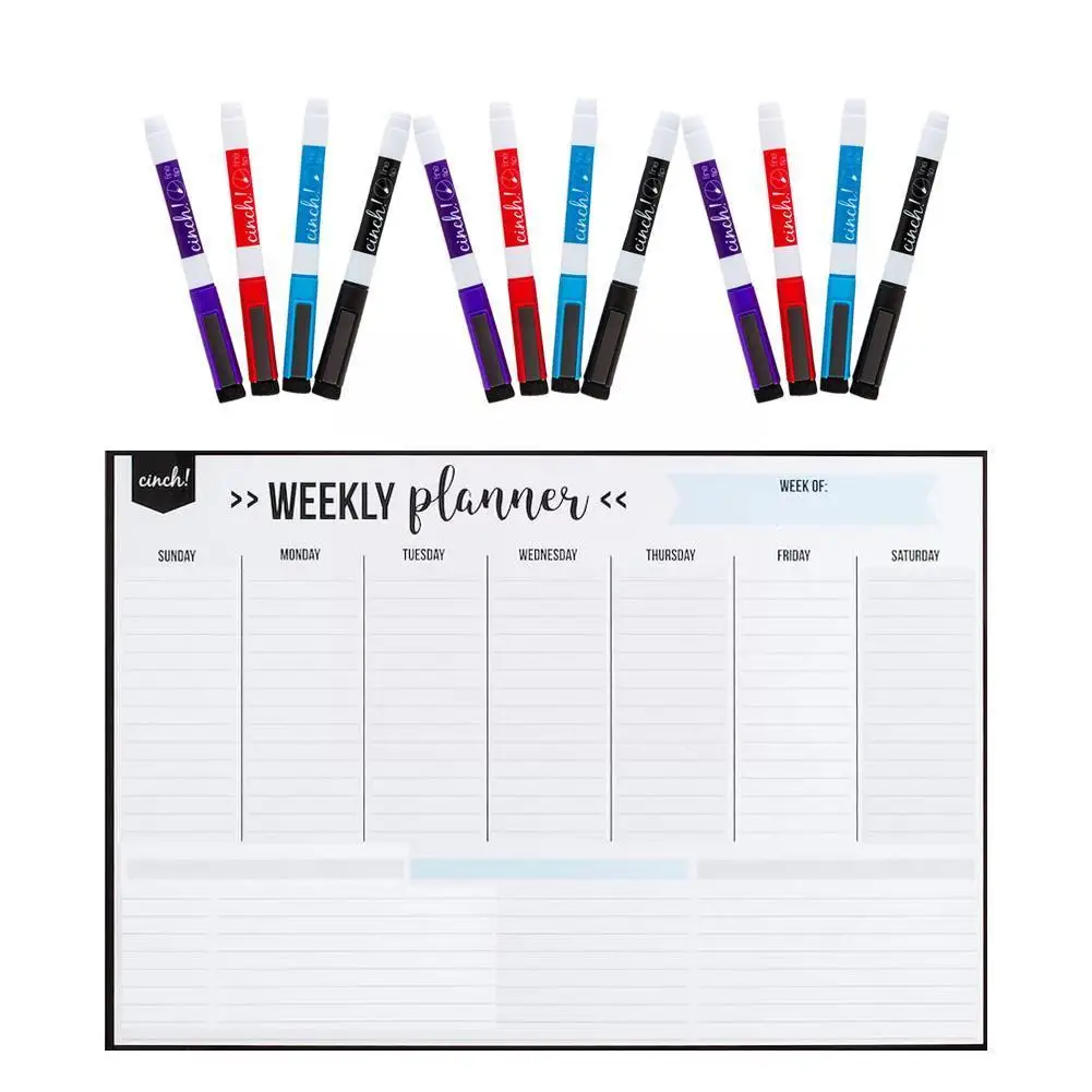 

Acrylic Planner Dry Erase Weekly Calendar Magnetic Weekly 16.5''x11.8'' Dry Monthly Board Erase Calendar Refrigerator Daily G4x5