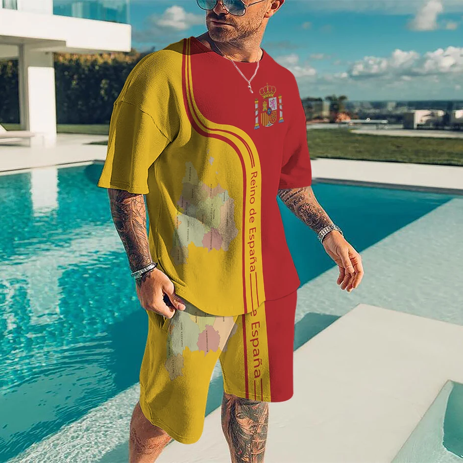 Спортивный костюм мужской оверсайз с эмблемой Испании комплект из 2 предметов