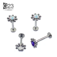 earrings for women pierced g23 titanium daisy shape opal stud cartilage earrings sexy lady body decoration pierced jewelry