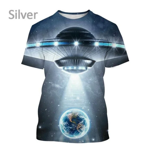 

Футболка мужская оверсайз с коротким рукавом и 3D-принтом НЛО