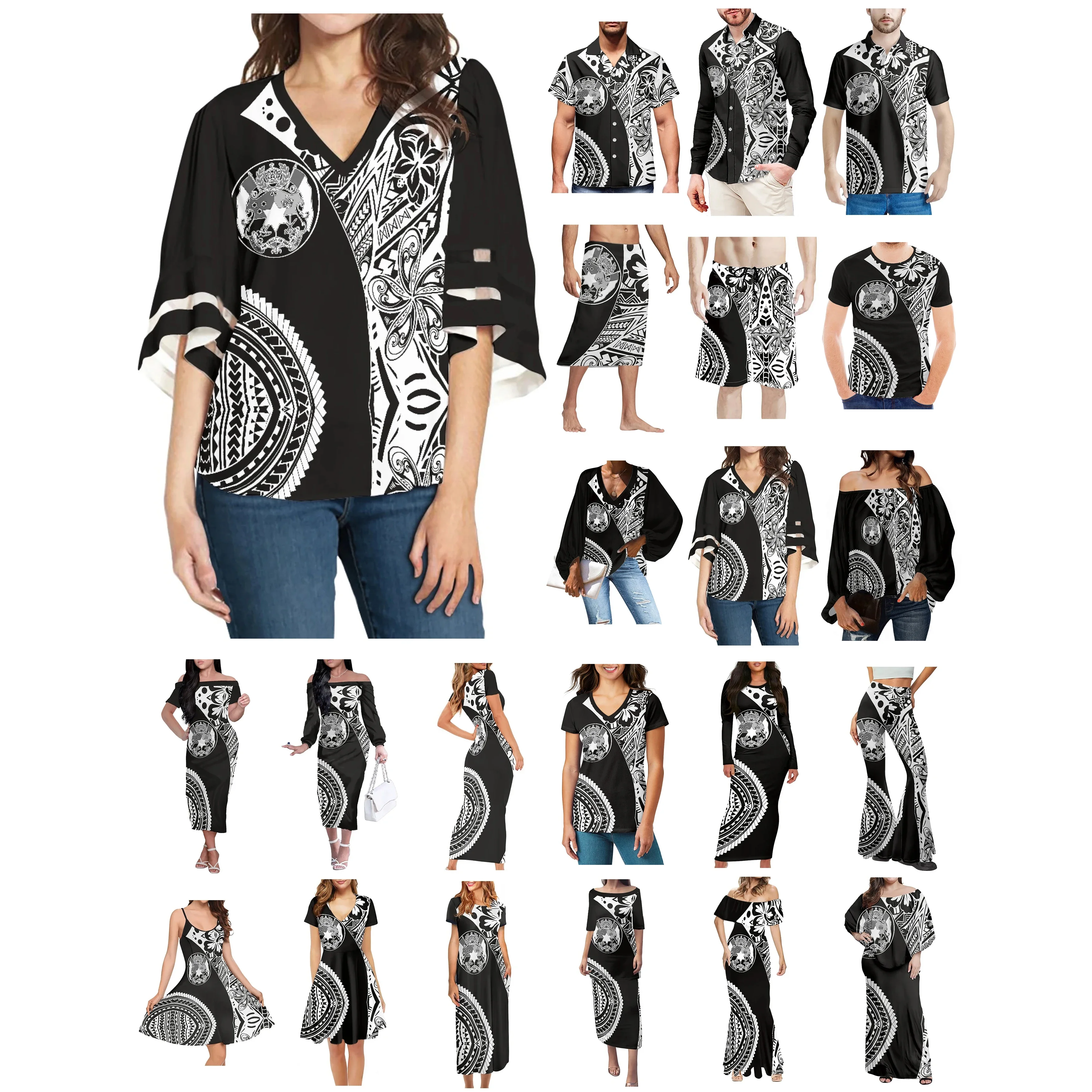 Полинезийская одежда Tonga с принтом родовых татуировок женское платье подходящая