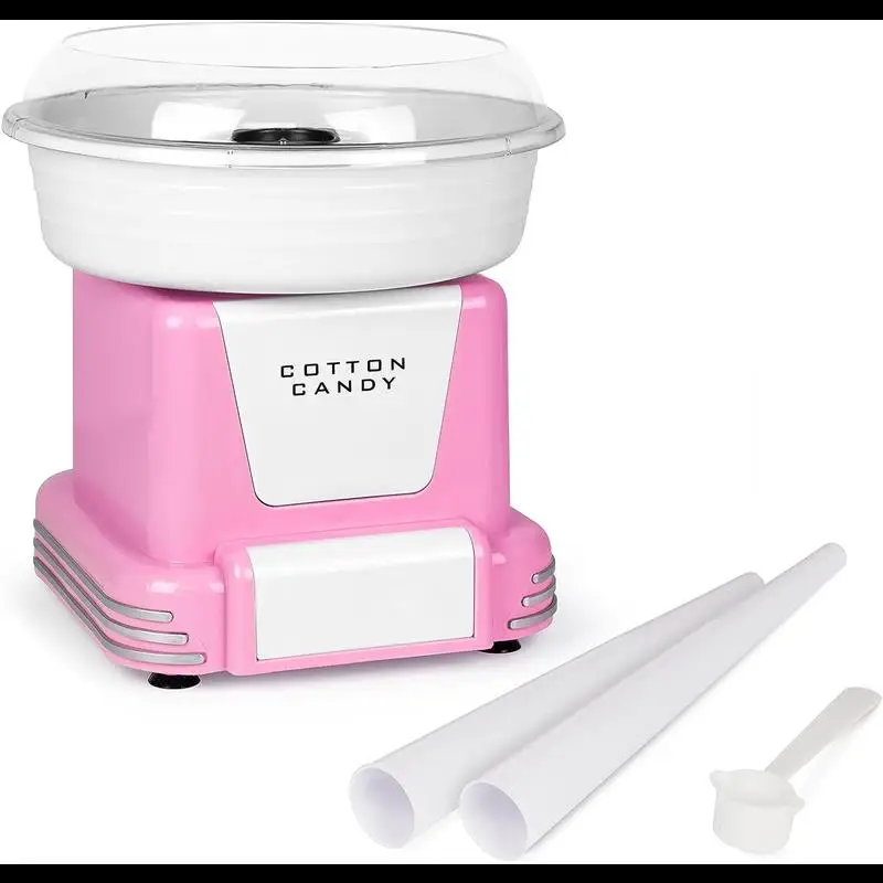 

Cotton Candy Maker,Retro Hard,Sugar Free Candy,Pink,with 2 Reusable Cones, 1 Sugar Scoop