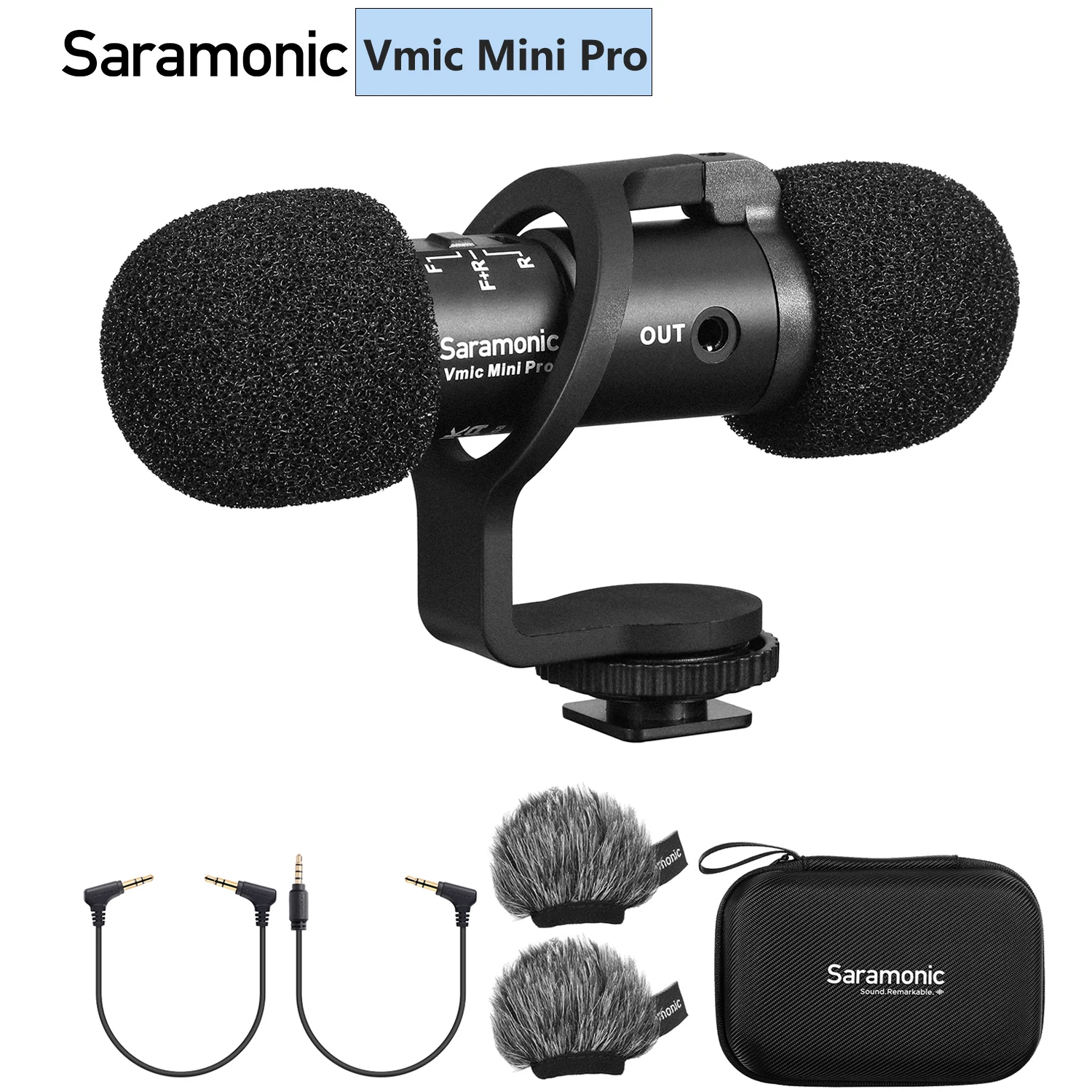 

Saramonic Vmic mini Pro Двойной капсульный кардиоидный микрофон для iPhone Android DSLR камер смартфонов прямая трансляция Vlog